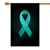 Ovarian Cancer Tourette Syndrome Trigeminal Neuralgia Peritoneal PCOS Awareness Flag Teal Ribbon | siriusteestore