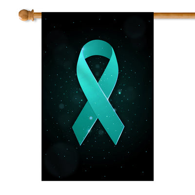 Ovarian Cancer Tourette Syndrome Trigeminal Neuralgia Peritoneal PCOS Awareness Flag Teal Ribbon | siriusteestore