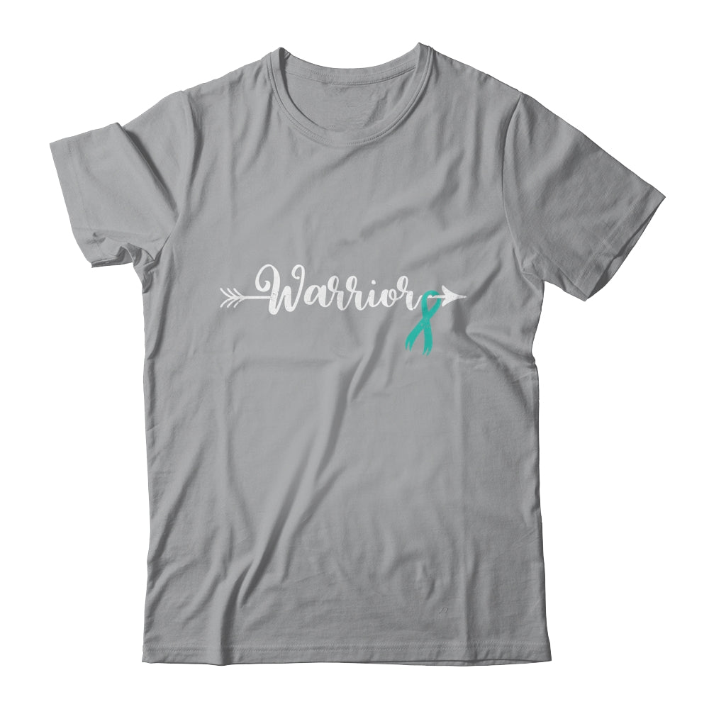 Ovarian Cancer Warrior Ovarian Cancer Awareness Teal Ribbon Shirt & Tank Top | siriusteestore