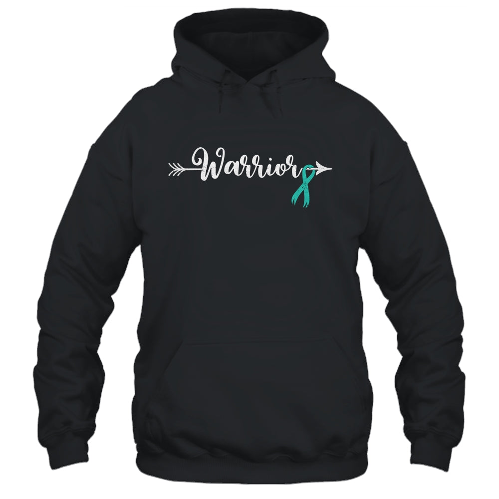 Ovarian Cancer Warrior Ovarian Cancer Awareness Teal Ribbon Shirt & Tank Top | siriusteestore