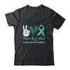 Ovarian cancer Awareness Peace Love Cure Leopard Shirt & Hoodie | siriusteestore
