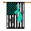 PCOS Awareness America Flag Teal Ribbon | siriusteestore