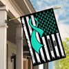 PCOS Awareness America Flag Teal Ribbon | siriusteestore