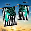 PCOS Awareness America Flag Teal Ribbon | siriusteestore