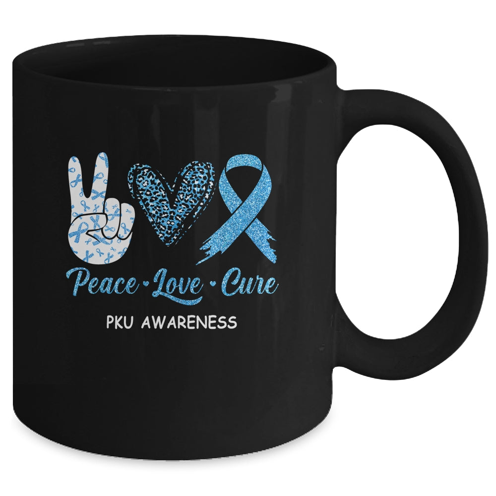 PKU Awareness Peace Love Cure Leopard Mug | siriusteestore