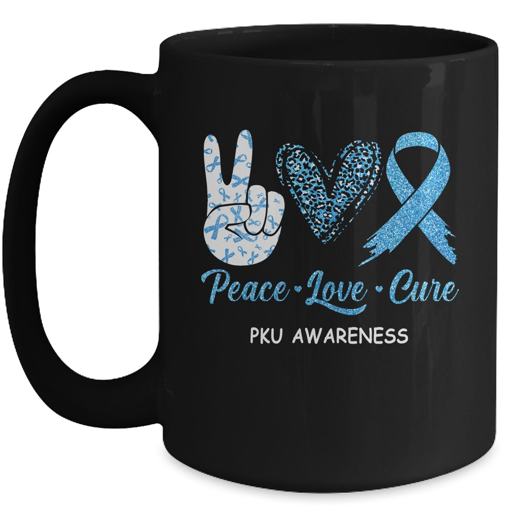 PKU Awareness Peace Love Cure Leopard Mug | siriusteestore