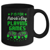 P Is For Playing Games St Patricks Day Funny Gamer Boys Kids Mug | siriusteestore