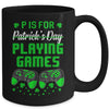 P Is For Playing Games St Patricks Day Funny Gamer Boys Kids Mug | siriusteestore