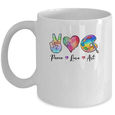 Painting Palette Funny Art Teacher Peace Love Art Mug | siriusteestore