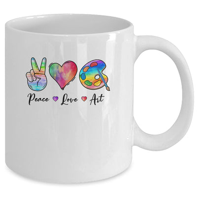 Painting Palette Funny Art Teacher Peace Love Art Mug | siriusteestore