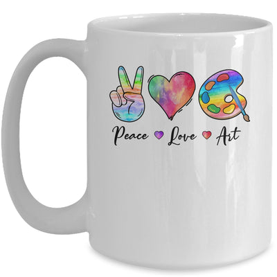 Painting Palette Funny Art Teacher Peace Love Art Mug | siriusteestore