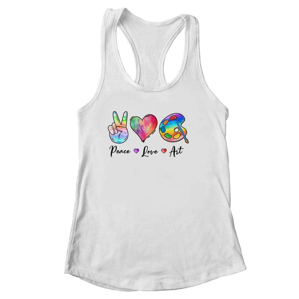 Painting Palette Funny Art Teacher Peace Love Art Shirt & Tank Top | siriusteestore