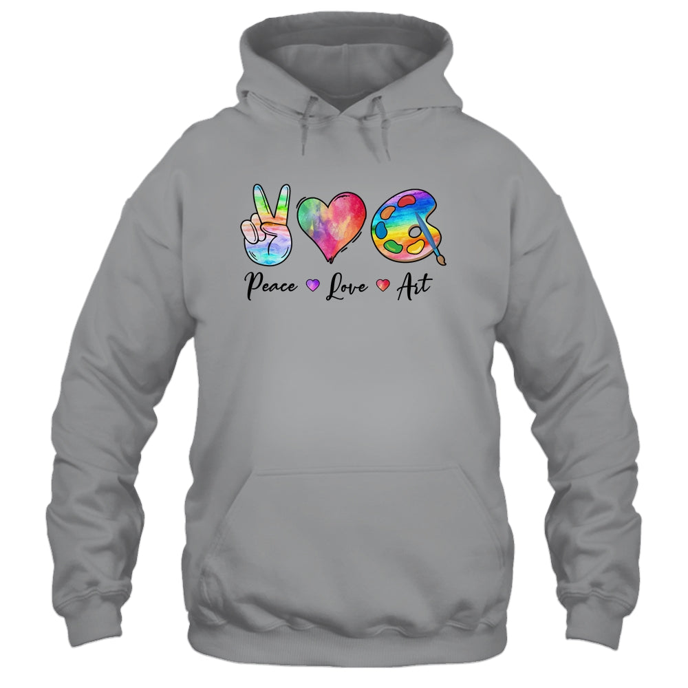 Painting Palette Funny Art Teacher Peace Love Art Shirt & Tank Top | siriusteestore