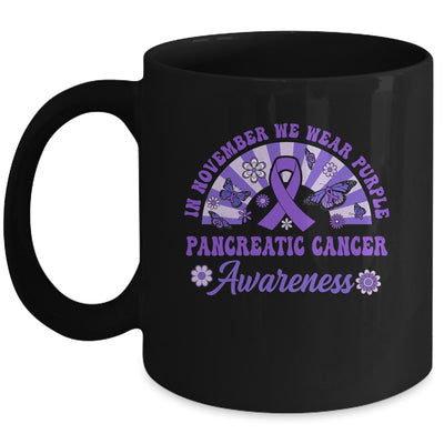 Pancreatic Cancer Awareness In November We Wear Purple Groovy Mug | siriusteestore