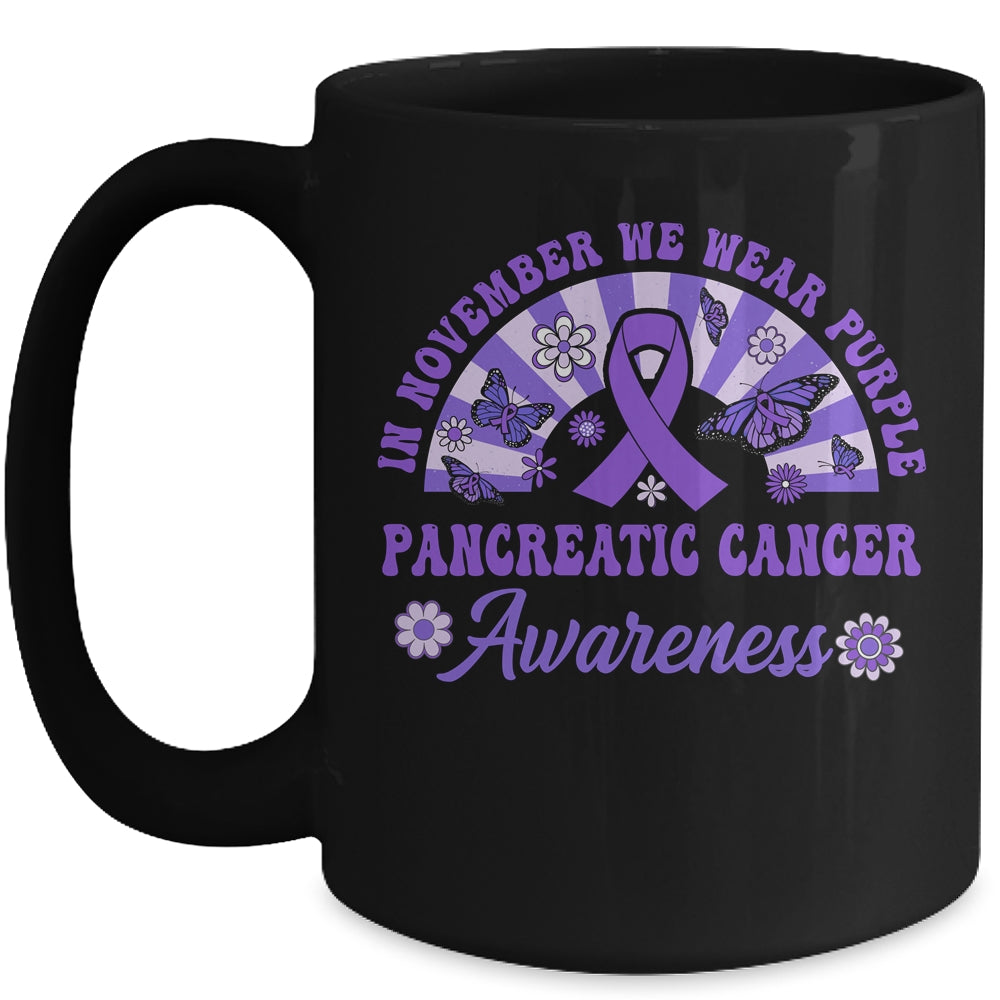 Pancreatic Cancer Awareness In November We Wear Purple Groovy Mug | siriusteestore