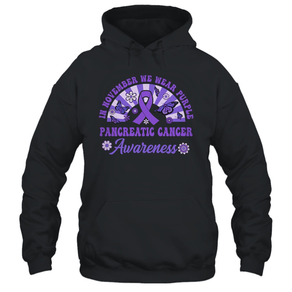 Pancreatic Cancer Awareness In November We Wear Purple Groovy Shirt & Hoodie | siriusteestore