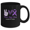 Pancreatic Cancer Peace Love Cure Leopard Mug | siriusteestore