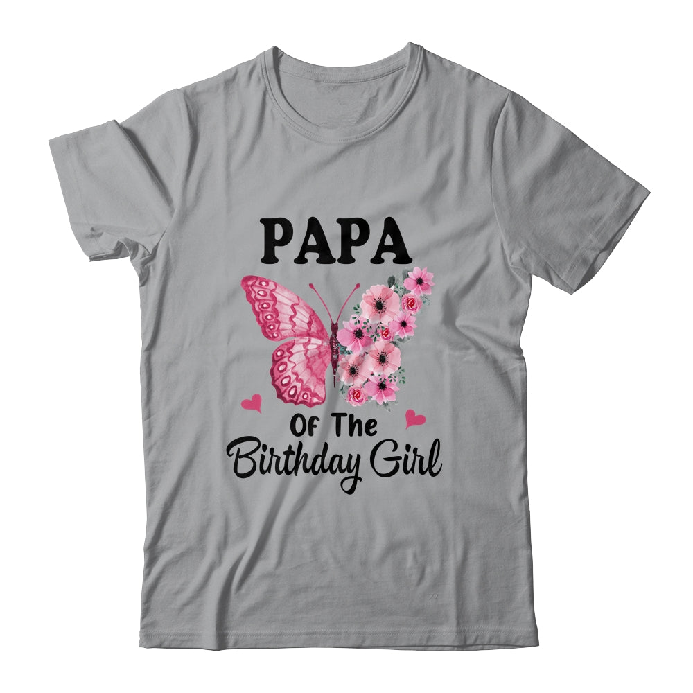 Papa 1st First Birthday Matching Family Butterfly Floral Shirt & Hoodie | siriusteestore