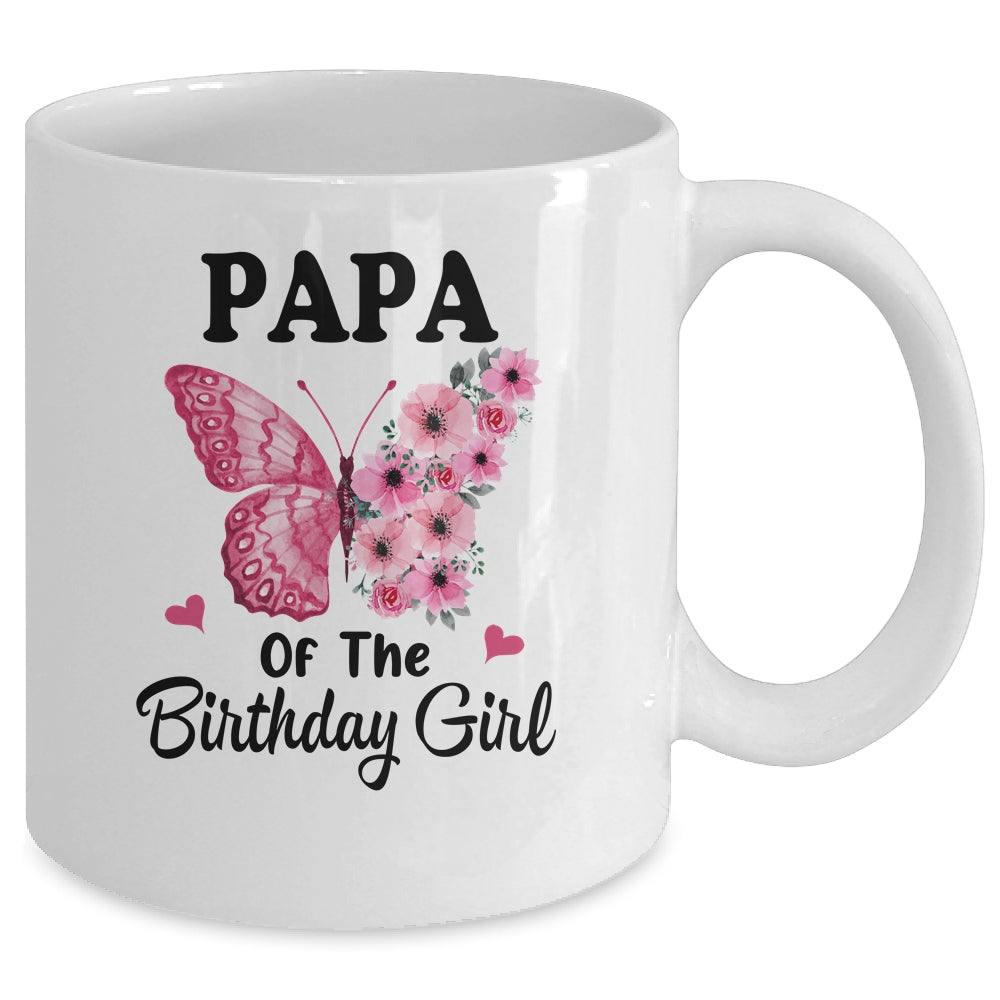 Papa 1st First Birthday Matching Family Butterfly Floral Mug | siriusteestore