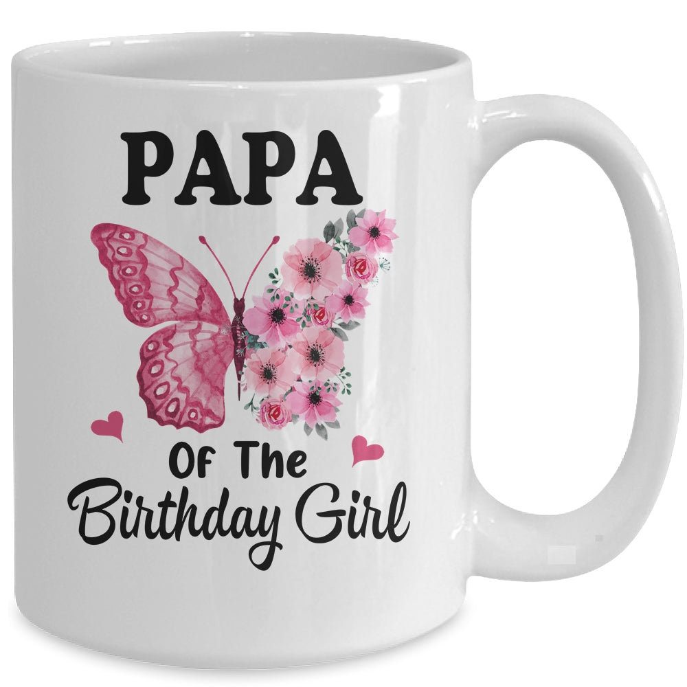Papa 1st First Birthday Matching Family Butterfly Floral Mug | siriusteestore