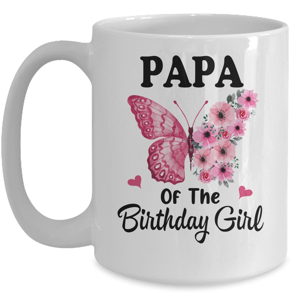 Papa 1st First Birthday Matching Family Butterfly Floral Mug | siriusteestore