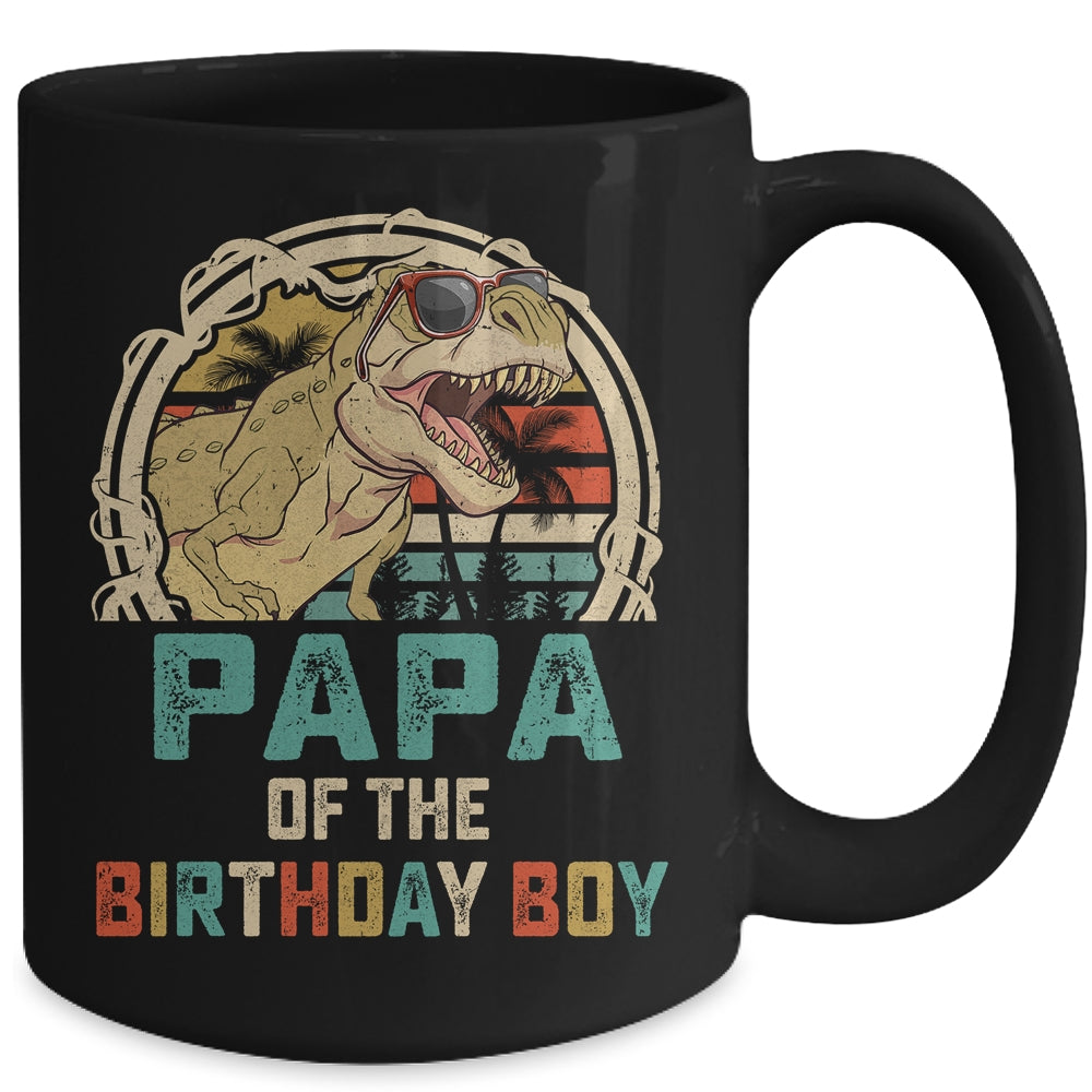 Papa Dinosaur Of The Birthday Boy Matching Family Mug | siriusteestore