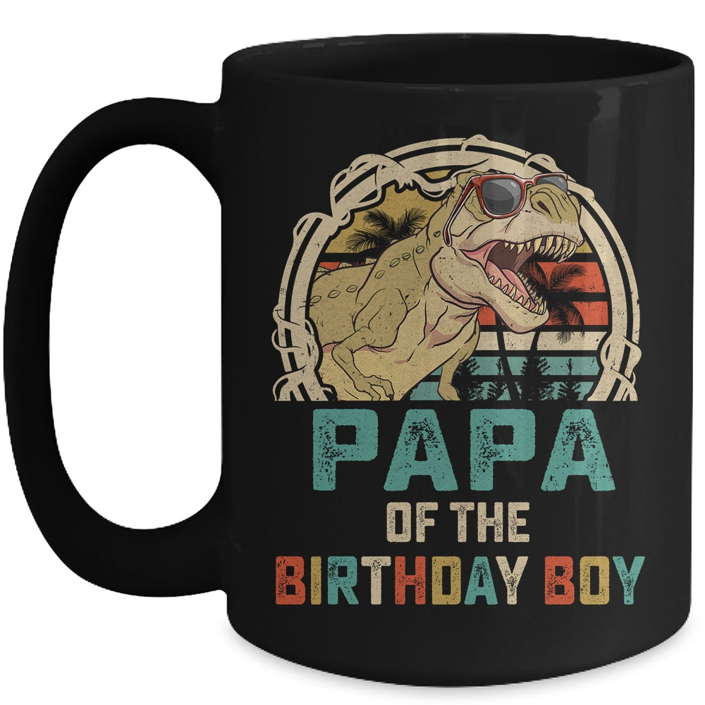Papa Dinosaur Of The Birthday Boy Matching Family Mug | siriusteestore