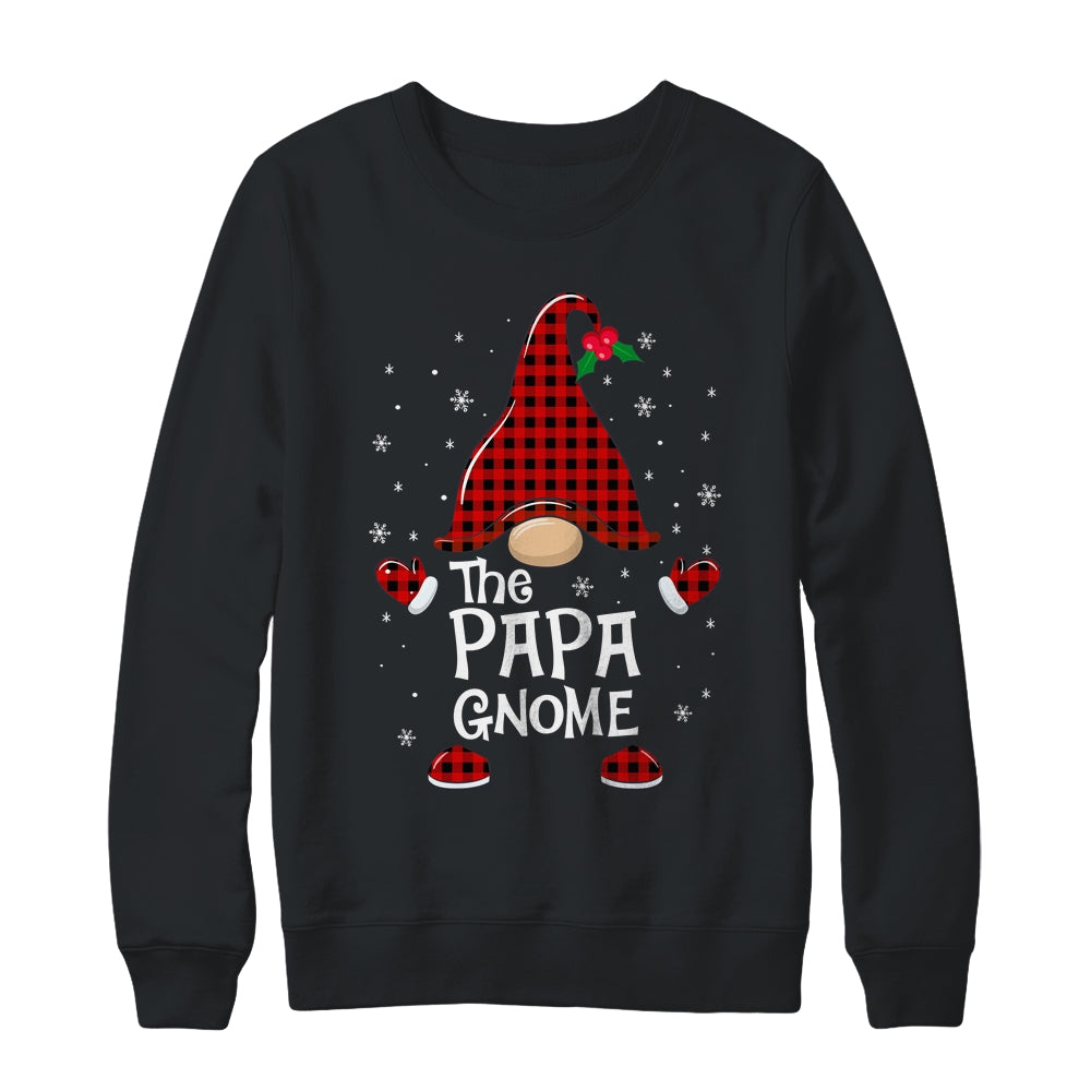 Papa Gnome Buffalo Plaid Matching Christmas Pajama Gift Shirt & Sweatshirt | siriusteestore