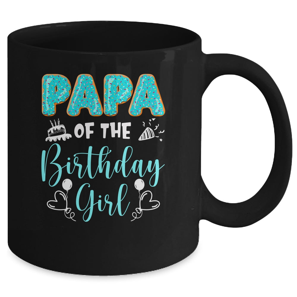 Papa Of The Birthday Girl Family Donut Birthday Mug | siriusteestore