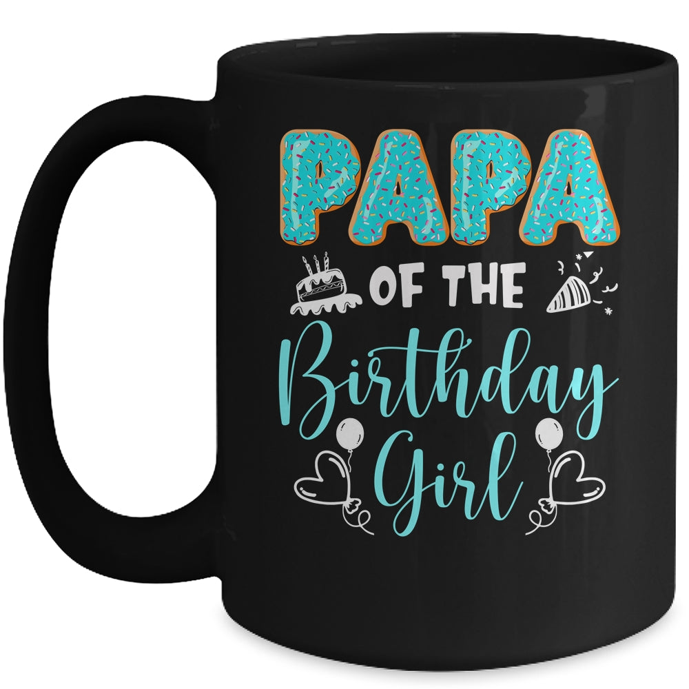 Papa Of The Birthday Girl Family Donut Birthday Mug | siriusteestore