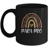 Para Pro Paraprofessional Teacher Leopard Rainbow Mug | siriusteestore