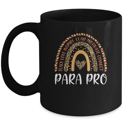 Para Pro Paraprofessional Teacher Leopard Rainbow Mug | siriusteestore