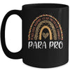 Para Pro Paraprofessional Teacher Leopard Rainbow Mug | siriusteestore