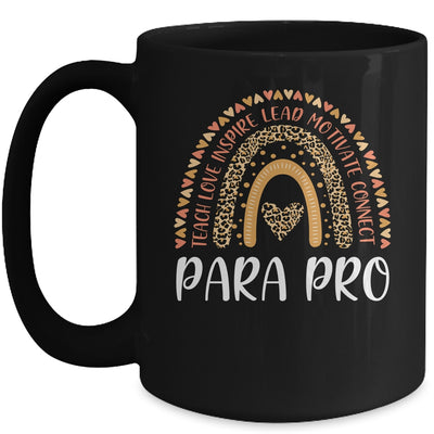 Para Pro Paraprofessional Teacher Leopard Rainbow Mug | siriusteestore
