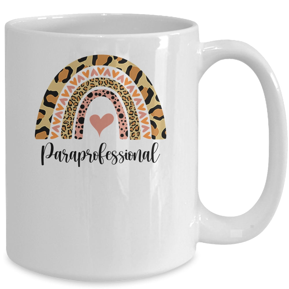 Paraprofessional Rainbow Leopard Funny School Mug | siriusteestore