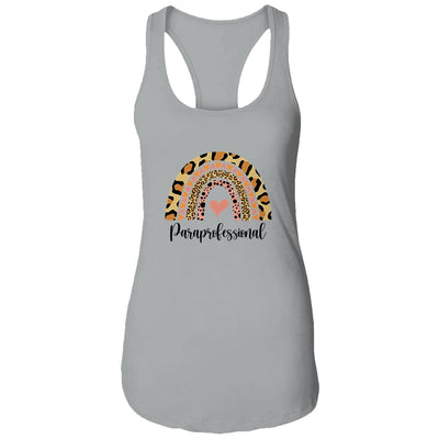 Paraprofessional Rainbow Leopard Funny School Shirt & Tank Top | siriusteestore