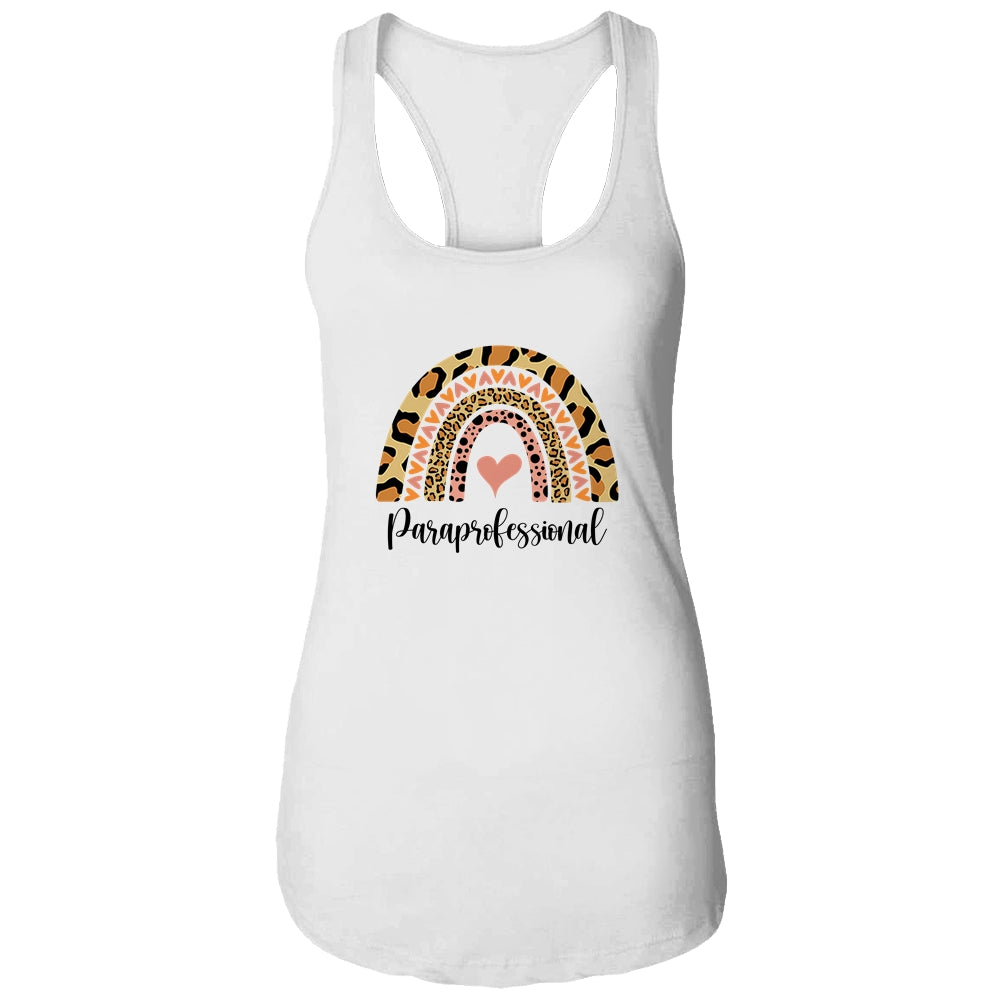 Paraprofessional Rainbow Leopard Funny School Shirt & Tank Top | siriusteestore
