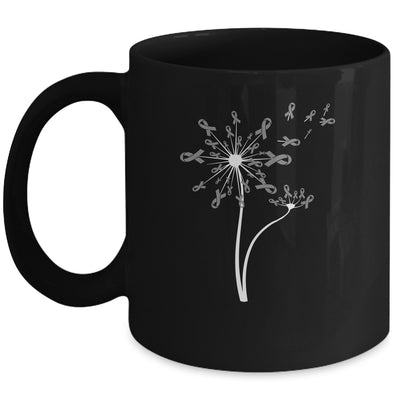 Parkinson's Brain Cancer Awareness Dandelion Grey Ribbon Mug | siriusteestore