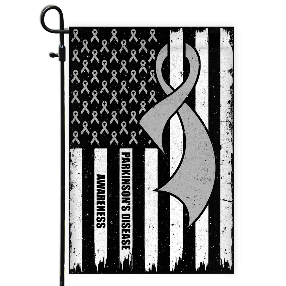 Parkinson's Disease Awareness America Flag Grey Ribbon | siriusteestore