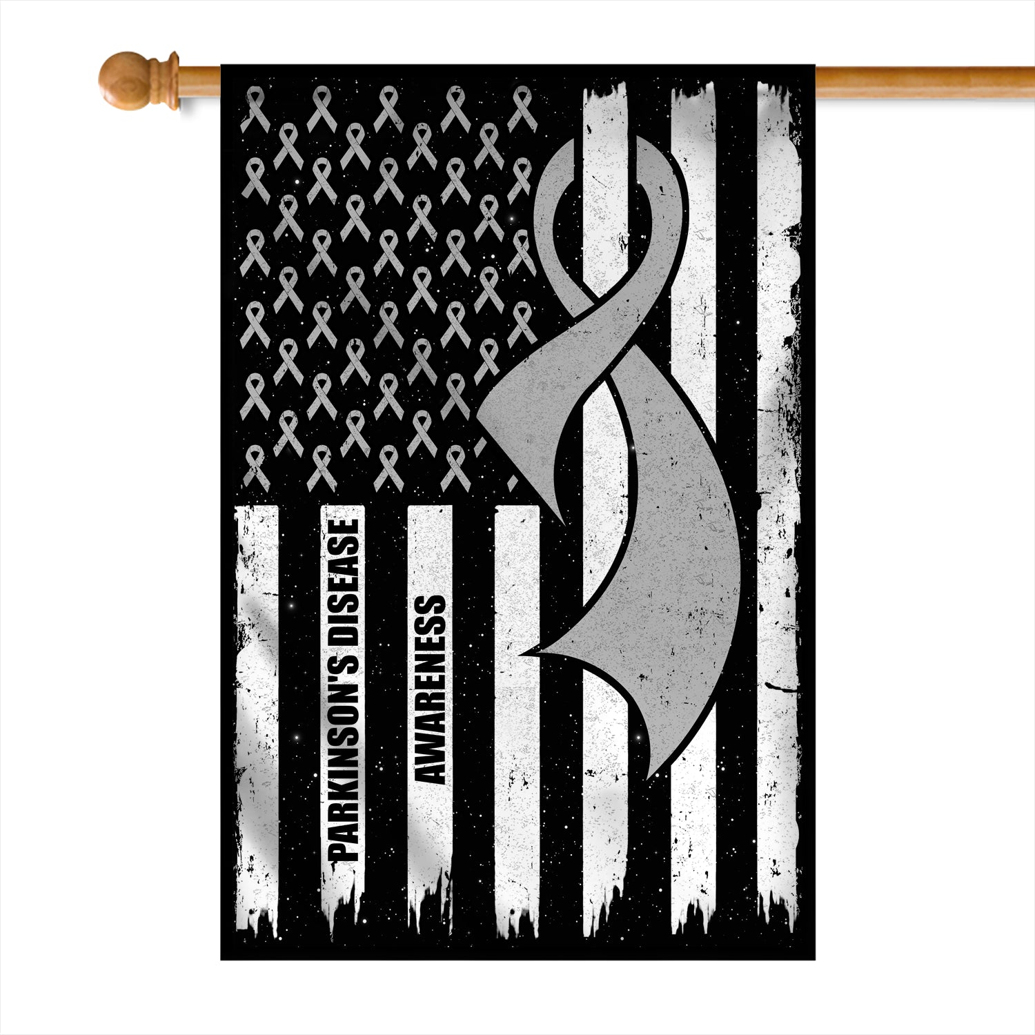 Parkinson's Disease Awareness America Flag Grey Ribbon | siriusteestore