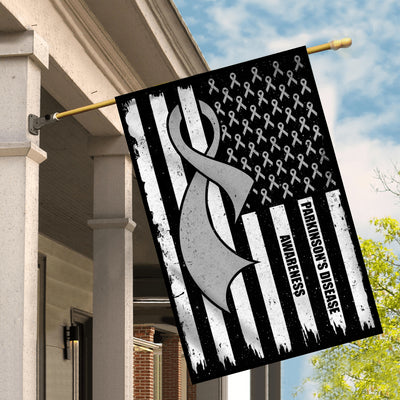 Parkinson's Disease Awareness America Flag Grey Ribbon | siriusteestore