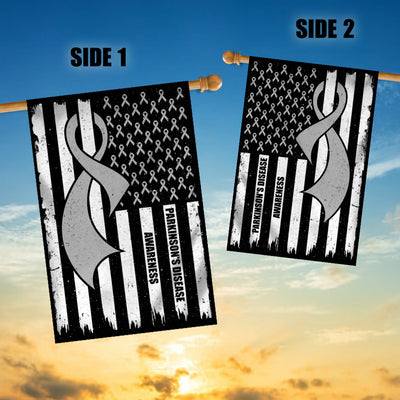 Parkinson's Disease Awareness America Flag Grey Ribbon | siriusteestore