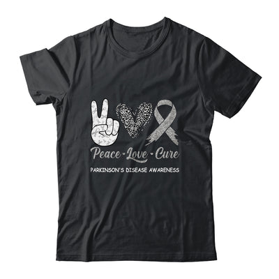 Parkinson's Disease Awareness Peace Love Cure Leopard Shirt & Hoodie | siriusteestore