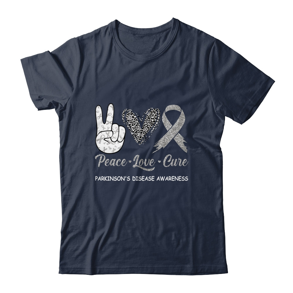 Parkinson's Disease Awareness Peace Love Cure Leopard Shirt & Hoodie | siriusteestore