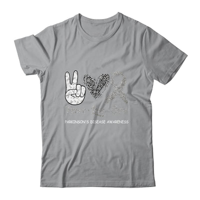 Parkinson's Disease Awareness Peace Love Cure Leopard Shirt & Hoodie | siriusteestore