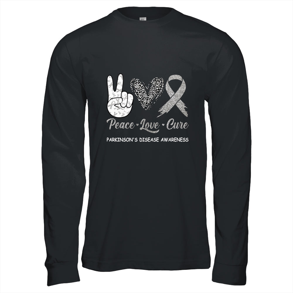 Parkinson's Disease Awareness Peace Love Cure Leopard Shirt & Hoodie | siriusteestore
