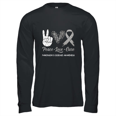 Parkinson's Disease Awareness Peace Love Cure Leopard Shirt & Hoodie | siriusteestore