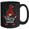 Party Gnome Buffalo Plaid Matching Christmas Pajama Gift Mug | siriusteestore