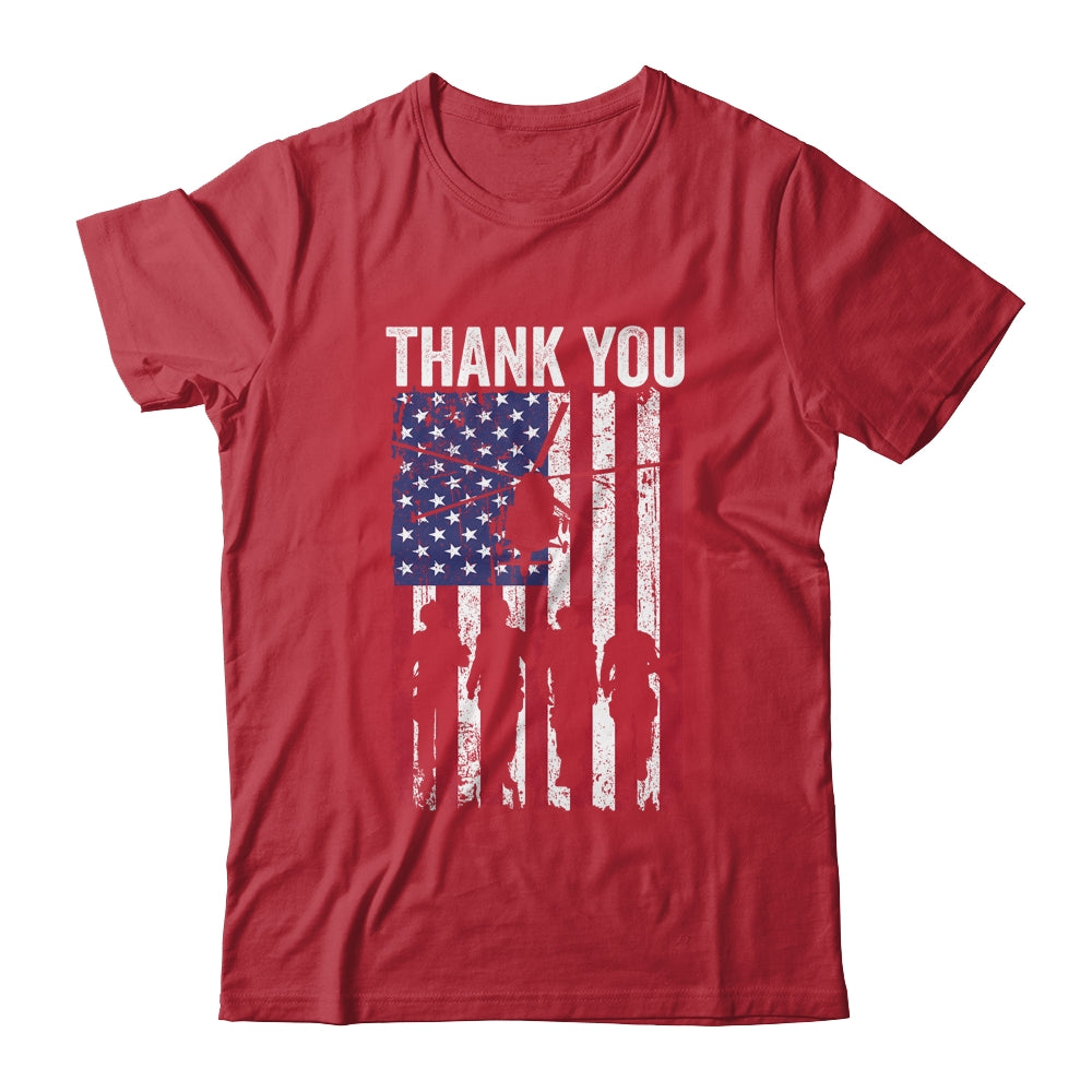 Patriotic American Flag Memorial Day Thank You For Men Women Shirt & Hoodie | siriusteestore