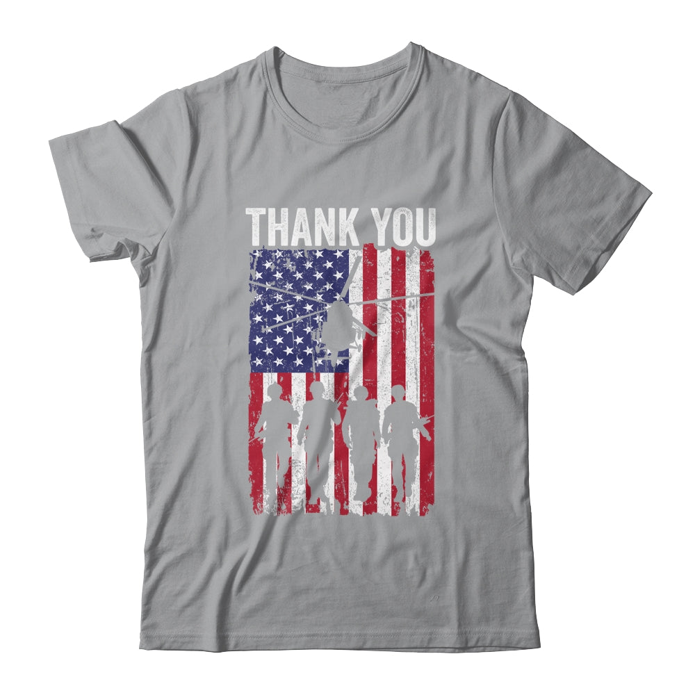 Patriotic American Flag Memorial Day Thank You For Men Women Shirt & Hoodie | siriusteestore